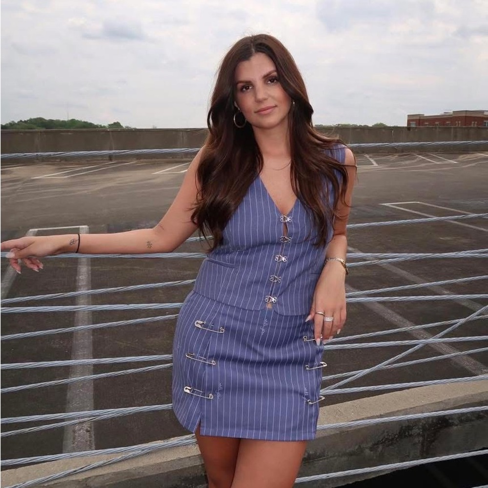 Striped Blue Sleeveless Set